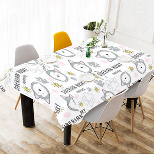 Siberian Husky design pattern Tablecloth