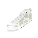 Ginkgo leaves pattern Women's High Top Canvas Shoes White