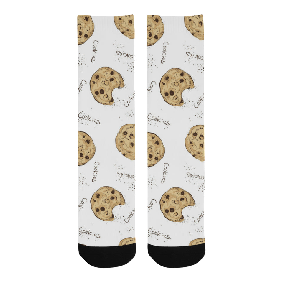 Sketch style cookie pattern Crew Socks