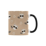 Cute raccoon heart pattern Morphing Mug Heat Changing Mug