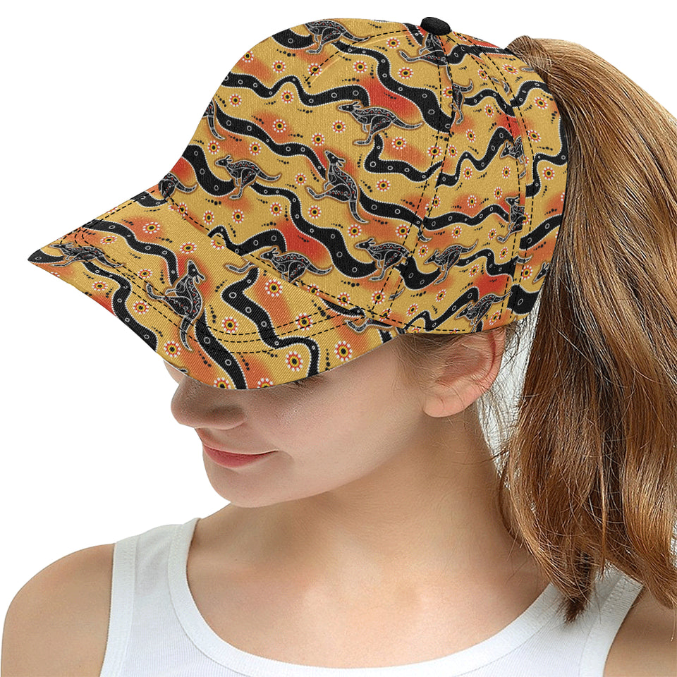 Kangaroo Australian aboriginal art pattern All Over Print Snapback Cap