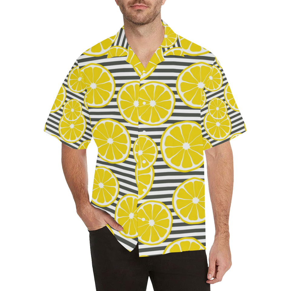 slice of lemon design pattern Men's All Over Print Hawaiian Shirt