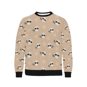 Cute raccoon heart pattern Men's Crew Neck Sweatshirt