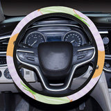cute onions smiling faces purple background Car Steering Wheel Cover
