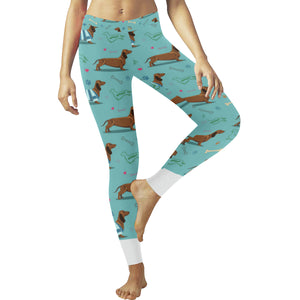 Dachshund decorative background Women's Legging Fulfilled In US