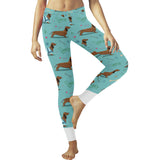 Dachshund decorative background Women's Legging Fulfilled In US