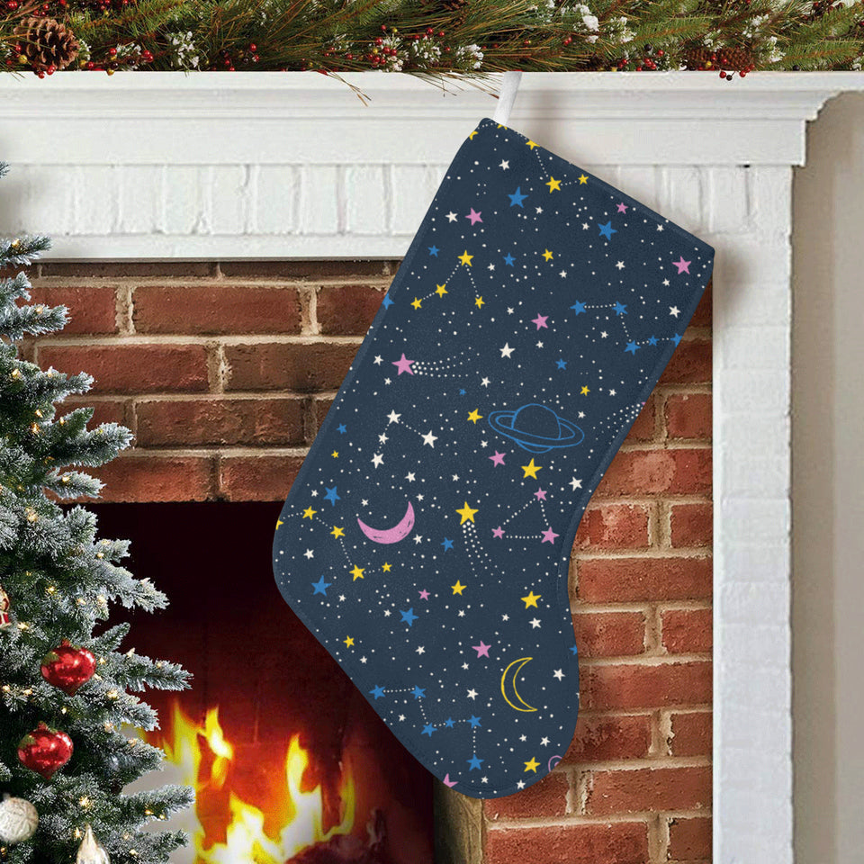space pattern with planets, comets, constellations Christmas Stocking