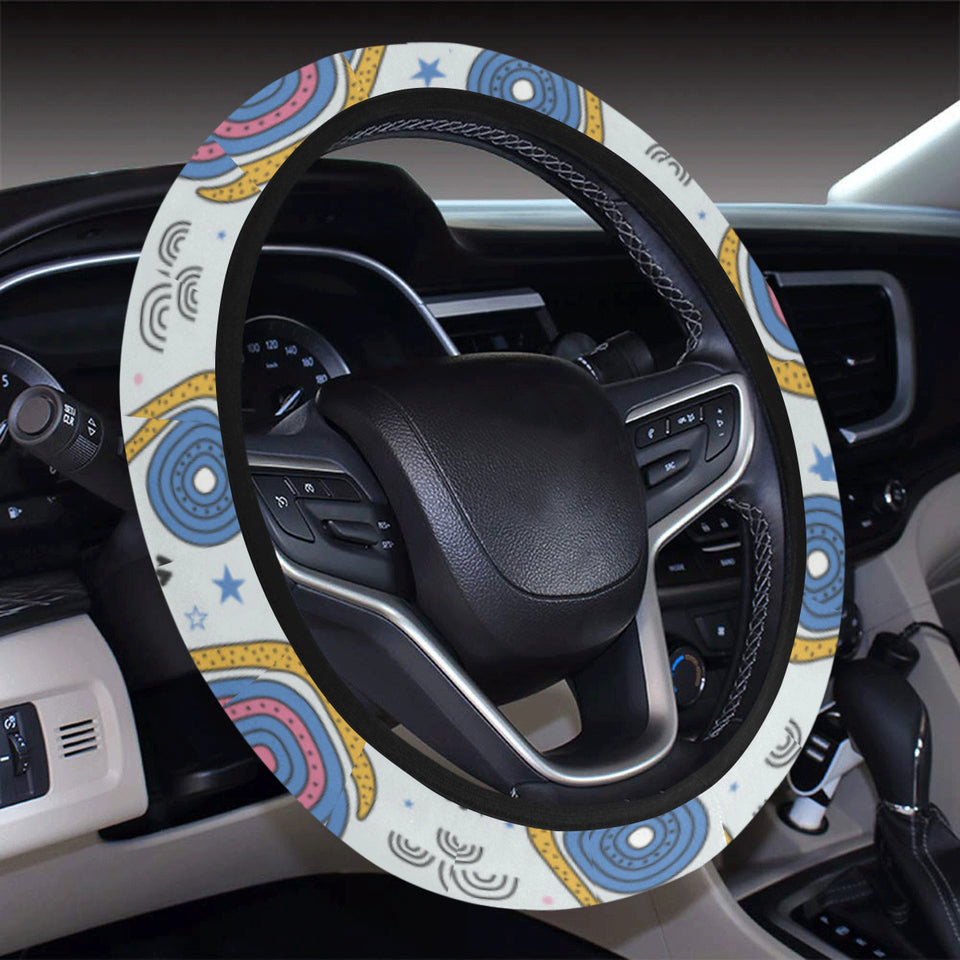 Snail Pattern Print Design 05 Car Steering Wheel Cover