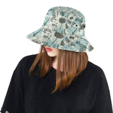 Dragonfly Butterfly Plants insect flower vintage s Unisex Bucket Hat