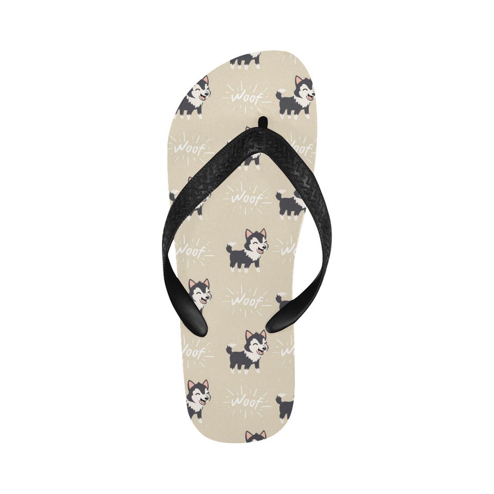 Cute Siberian Husky Unisex Flip Flops