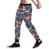Blue red dragon cloud pattern Unisex Casual Sweatpants