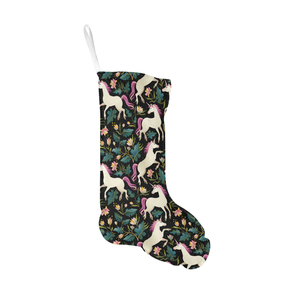 Unicorns forest background Christmas Stocking