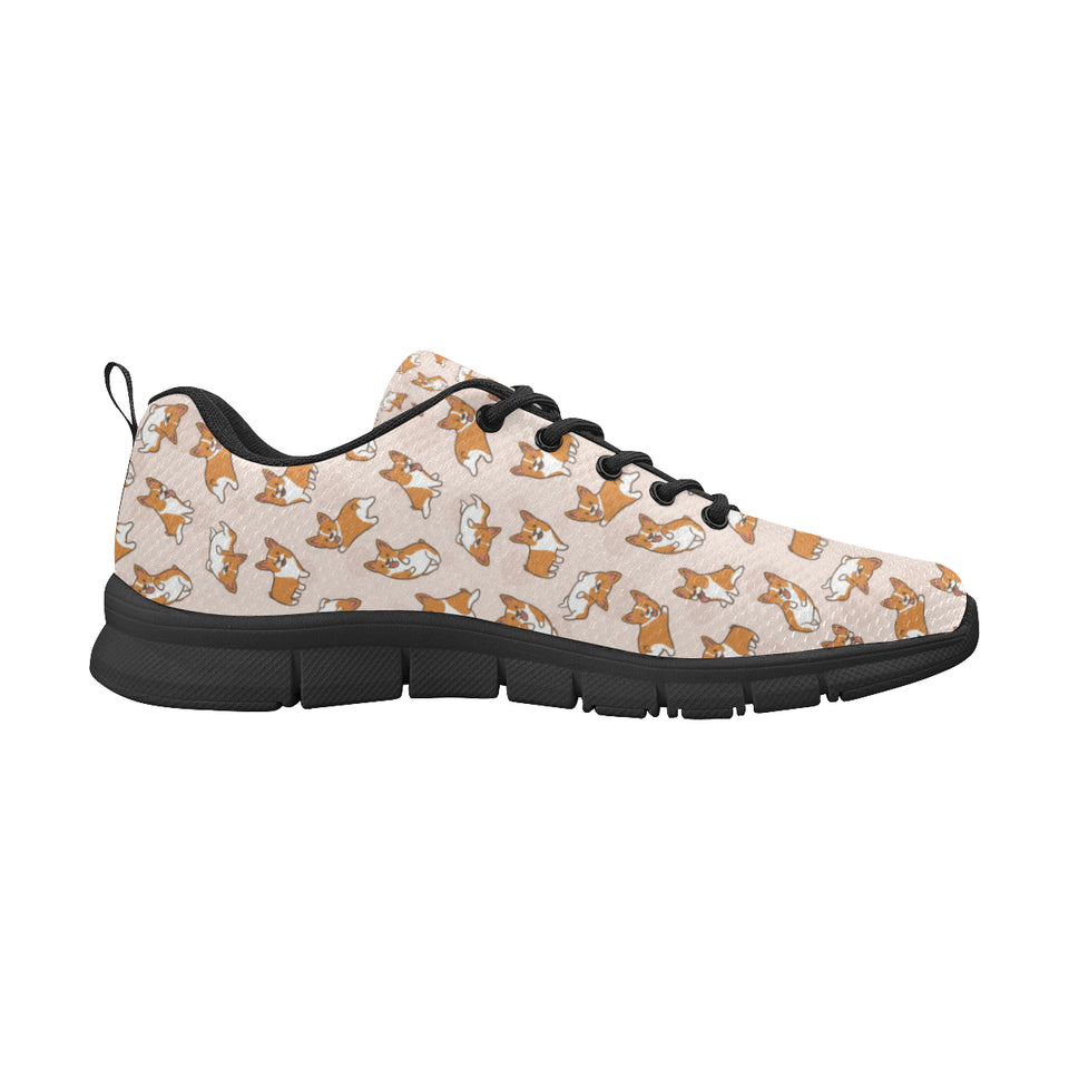 Cute Corgis Pattern pink background Men's Sneaker Shoes