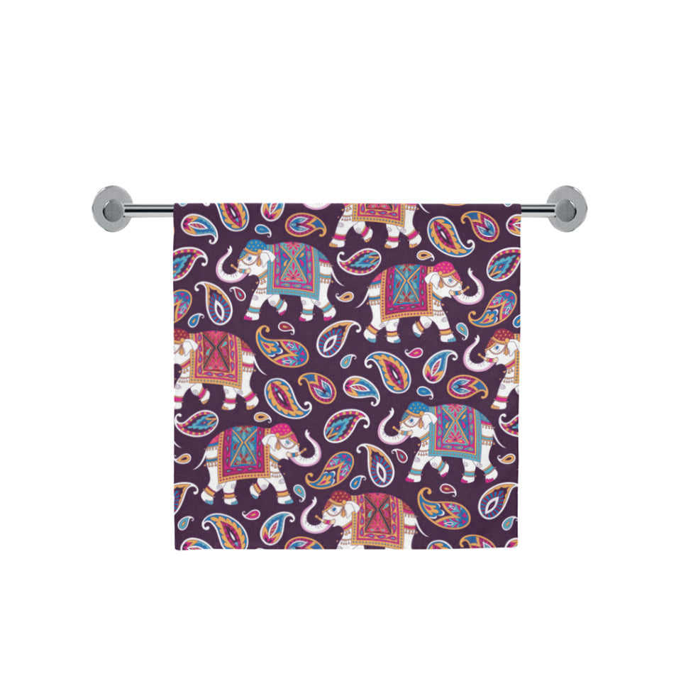 Elephant indian style ornament pattern Bath Towel