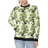 Bonsai pattern Women's Crew Neck Sweatshirt