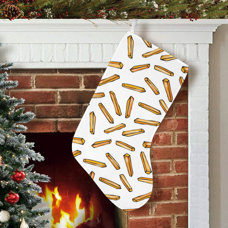 French fries potato pattern Christmas Stocking