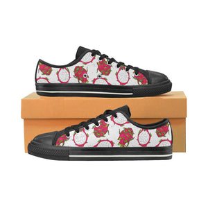 dragon fruits white background Kids' Boys' Girls' Low Top Canvas Shoes Black