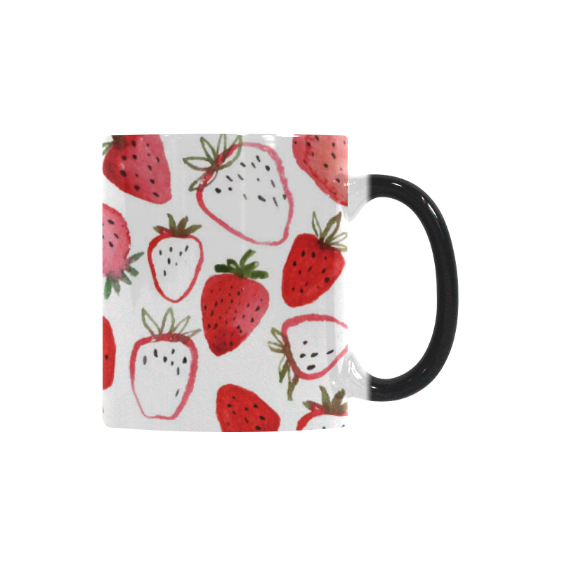 watercolor hand drawn beautiful strawberry pattern Morphing Mug Heat Changing Mug