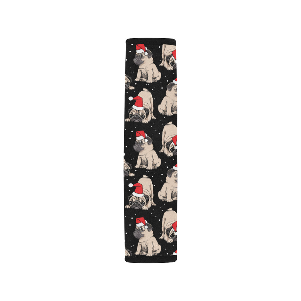 Christmas Pugs Santa_s red cap pattern Car Seat Belt Cover