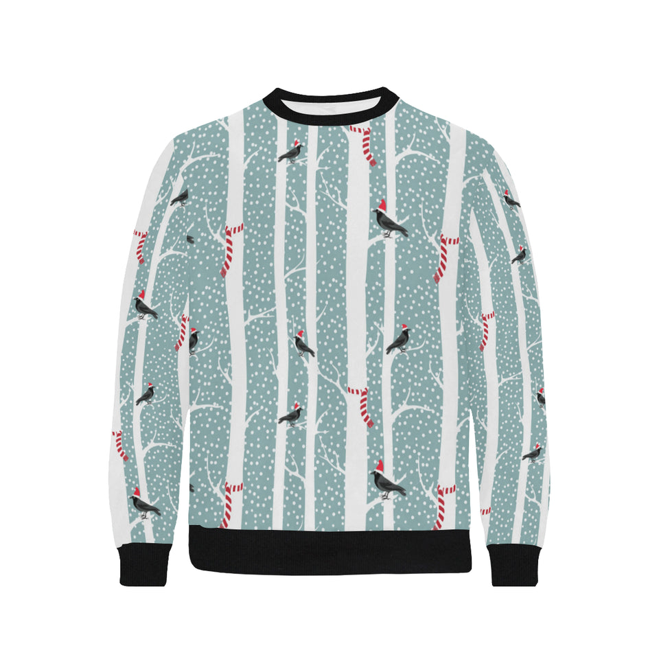 Crows christmas hat scarf Men's Crew Neck Sweatshirt