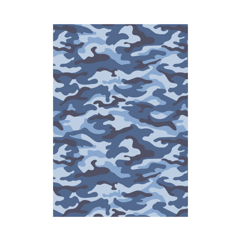 Blue camouflage pattern House Flag Garden Flag