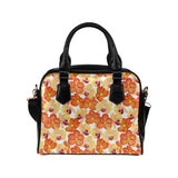 Orange yellow orchid flower pattern background Shoulder Handbag