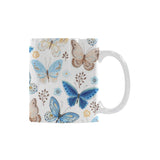 blue butterfly pattern Classical White Mug (Fulfilled In US)
