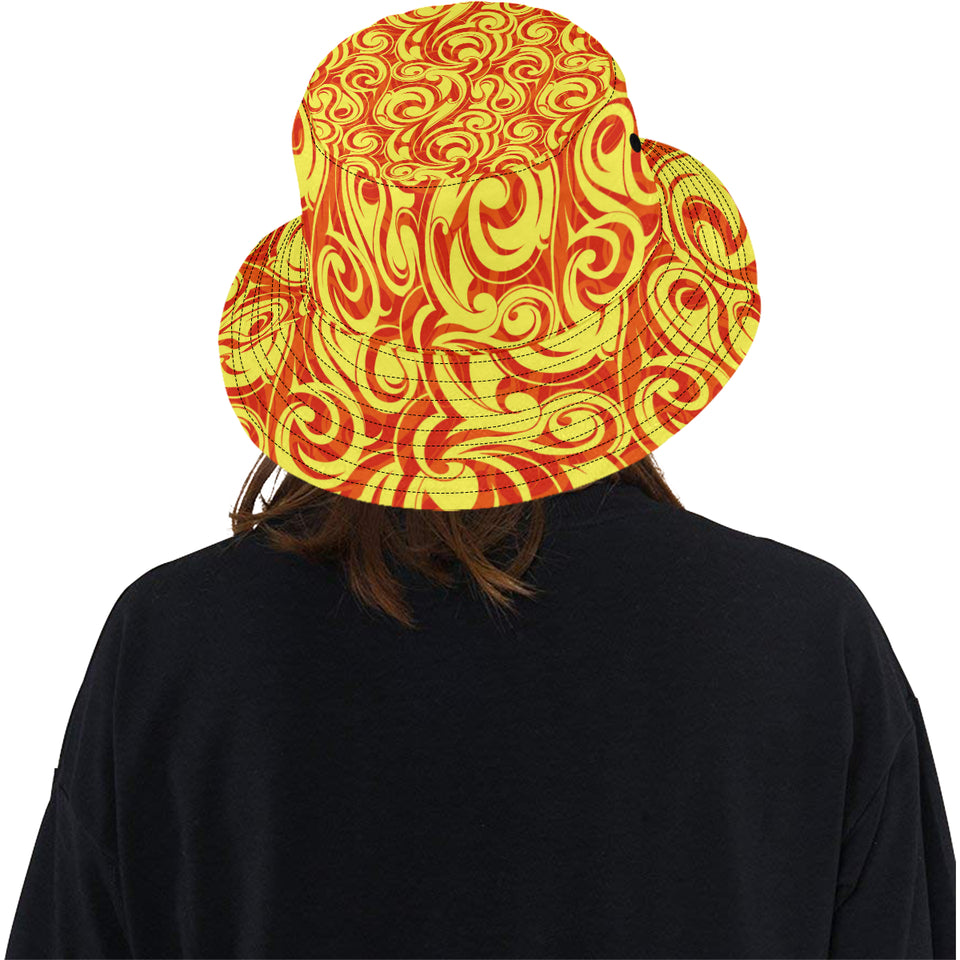 Fire flame design pattern Unisex Bucket Hat