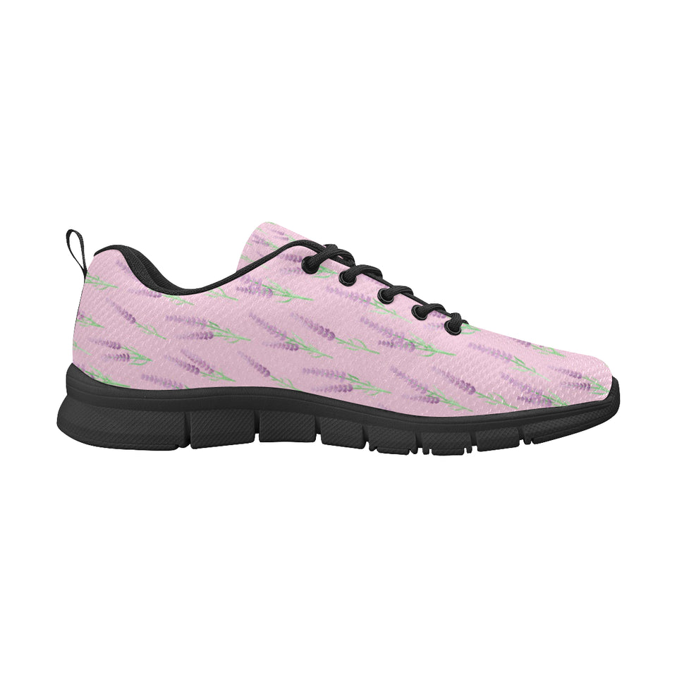 Lavender pattern pink background Women's Sneaker Shoes