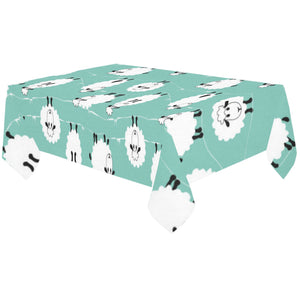 Cute sheep green background Tablecloth