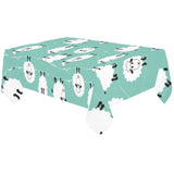 Cute sheep green background Tablecloth