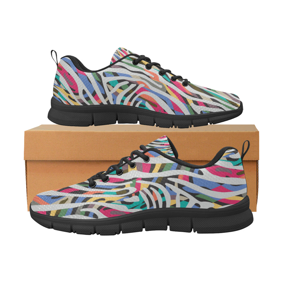 Colorful zebra skin pattern Men's Sneaker Shoes
