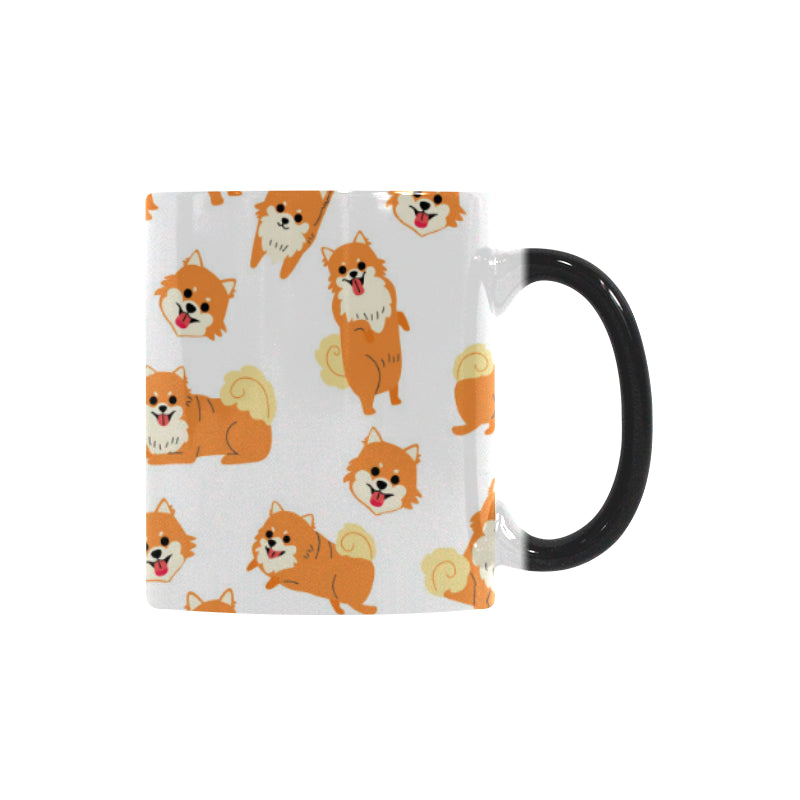 Brown pomeranian pattern Morphing Mug Heat Changing Mug