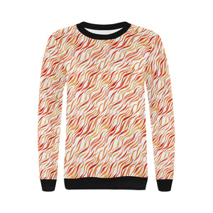 Fire flame watercolor pattern Women's Crew Neck Sweatshirt