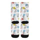 Siberian husky and colorful circle pattern Crew Socks