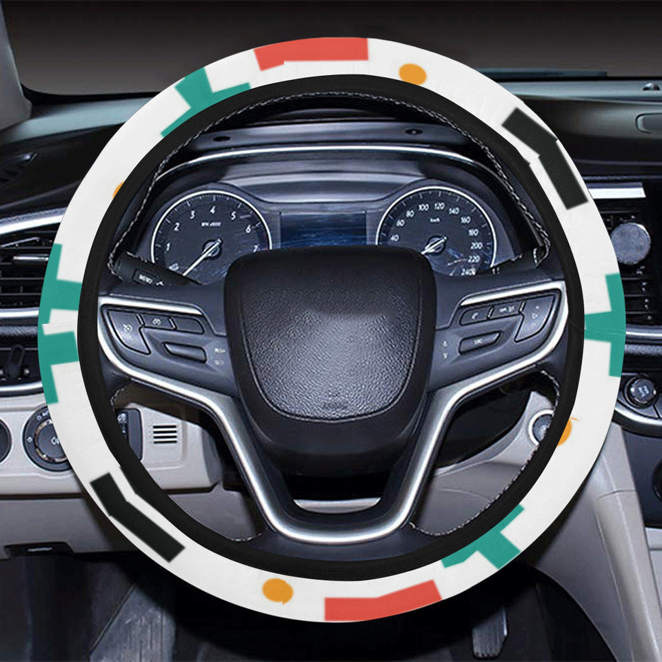 Math Pattern Print Design 05 Car Steering Wheel Cover