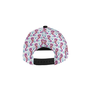 Purple seahorse blue coral pattern All Over Print Snapback Cap