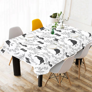 Crows floral wreath rabbit pattern Tablecloth