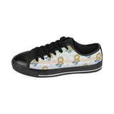Cute hand drawn mermaid Men's Low Top Canvas Shoes Black