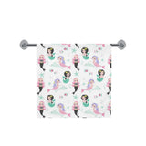 cute mermaid dolphin fish starfish pattern Bath Towel