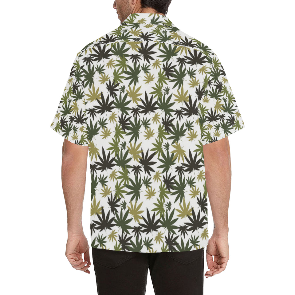 Canabis Marijuana Weed Pattern Print Design 05 Men's All Over Print Hawaiian Shirt (Model T58)