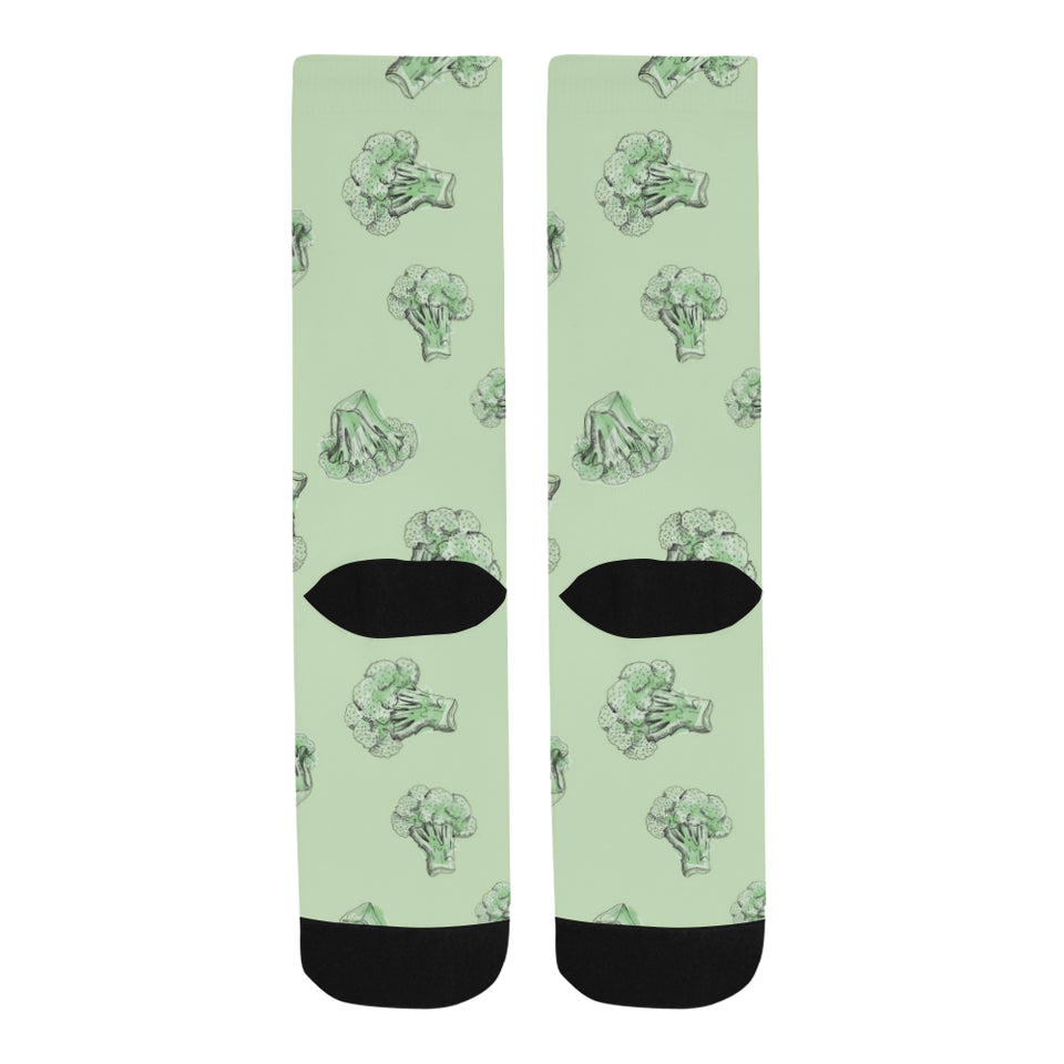 broccoli sketch pattern Crew Socks