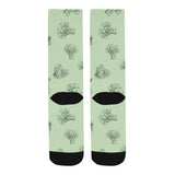 broccoli sketch pattern Crew Socks