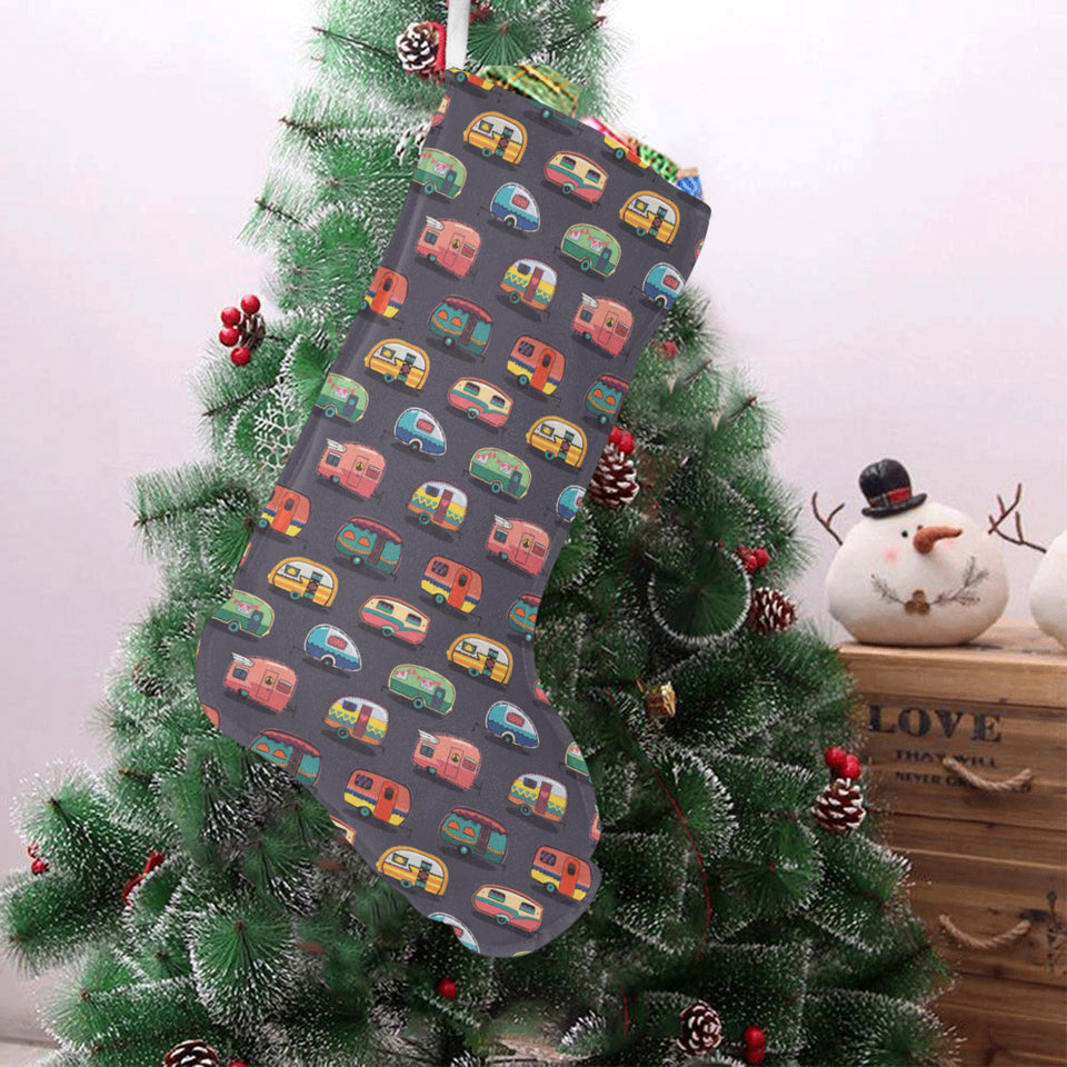 Camper Van Pattern Print Design 02 Christmas Stocking