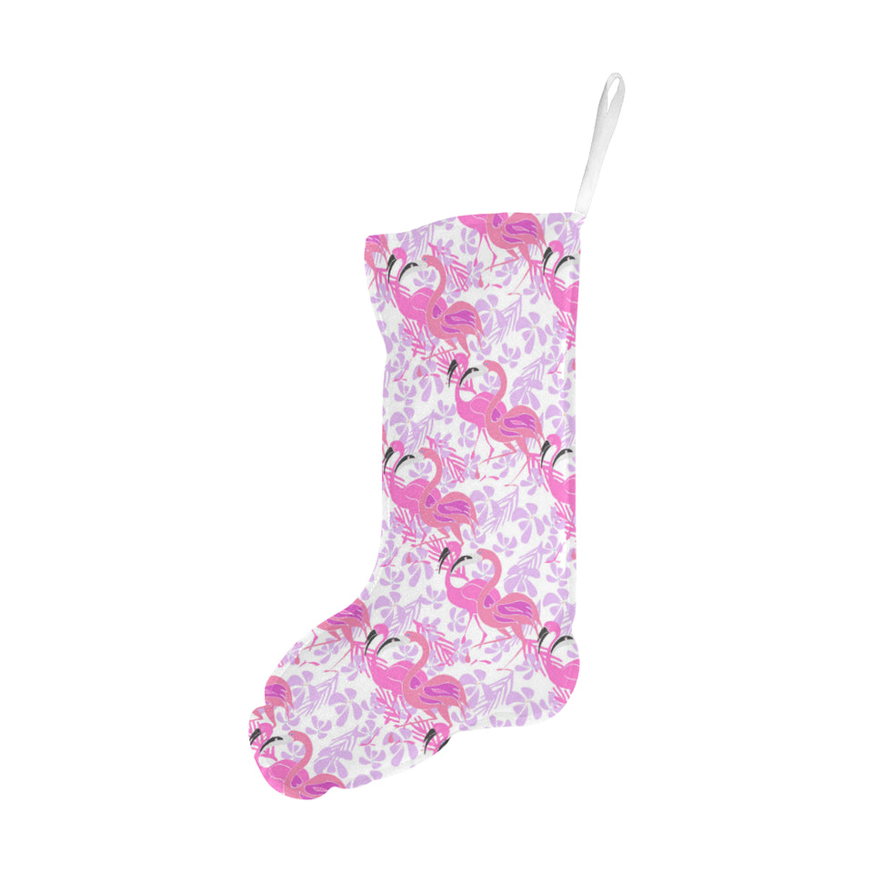 Pink flamingo flower pattern Christmas Stocking