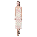 peanuts texture pattern V-Neck Open Fork Long Dress