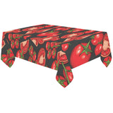 Tomato black background Tablecloth