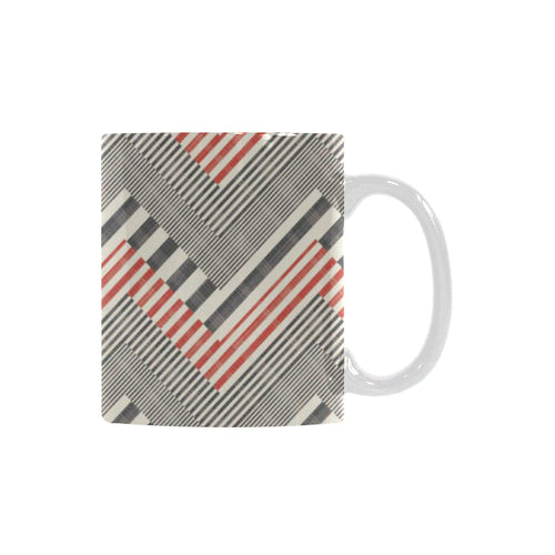 zigzag chevron striped pattern Classical White Mug (Fulfilled In US)