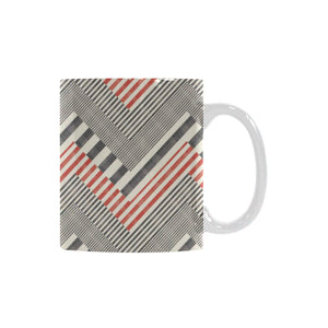 zigzag chevron striped pattern Classical White Mug (Fulfilled In US)