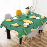 Durian pattern green background Tablecloth